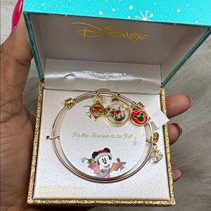 Disney Gold Bracelet with Festive Charms
